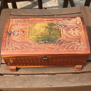 Antique wooden box – jewelry box?